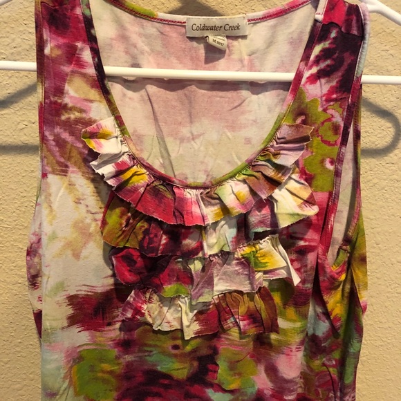 Medium red swirl Coldwater Creek top - Picture 2 of 5